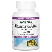 Natural Factors, Stress Relax, Pharma GABA®, 100mg, 60 gélules végétales