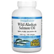 Natural Factors, Huile de saumon sauvage d'Alaska, 1.000mg, 180 capsules molles