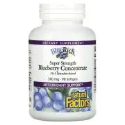 Natural Factors, Super Strength Blueberry Concentrate, 500mg, 90 capsules molles