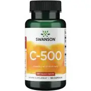 Swanson, C-500 - Vitamine C avec Rose Hips, 500mg, 100 gélules
