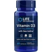 Life Extension, Vitamine D3 avec Sea-Iodine, 5000 IU, 60 gélules