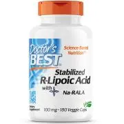 Doctor's Best, Stabilized R-Lipoic-Acid, 100mg, 180 gélules végétales