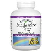 Natural Factors, Stress-Relax Suntheanine L-Theanine, 100mg, 60 comprimés à mâcher