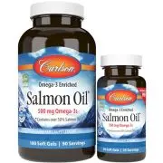 Carlson Labs, Huile de saumon norvégien, 250mg, 180+50 capsules molles