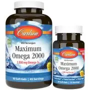 Carlson Labs, Maximum Omega 2000, 2000mg, 90+30 capsules molles