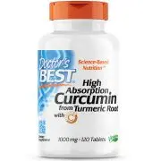 Doctor's Best, Haute absorption de curcumine, 1000mg, 120 comprimés