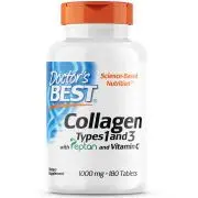Doctor's Best, collagène type 1 et 3, 1000mg, 180 comprimés