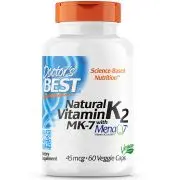 Doctor's Best, vitamine K2 naturelle, 45mcg, 60 gélules veg.