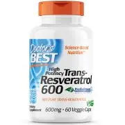 Doctor's Best, Trans-Resveratrol, 600mg, 60 gélules végétales