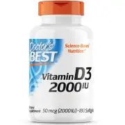 Doctor's Best, vitamine D3, 2000 IU, 180 capsules molles