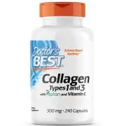 Doctor's Best, collagène de type 1 et 3 avec peptane et vitamine C, 240 gélules