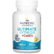 Nordic Naturals, Ultimate Omega + CoQ10, 1280 mg d'oméga-3 + 100mg de Q10, citron, 60 capsules molles