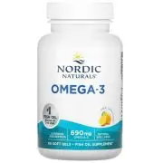 Nordic Naturals, Oméga-3, 690mg Oméga-3, citron, 60 capsules molles