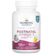 Nordic Naturals, Oméga-3 postnatal, citron, 560mg, 60 capsules molles