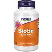 Now Foods, Biotine, 5000 mcg, 120 gélules végétaliennes