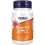 Now Foods, Mega D-3 & MK-7, 60 gélules
