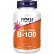 Now Foods, Vitamine B-100 à libération prolongée, 100 comprimés