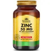 Sunshine Nutrition, Zinc, Dépôt, 50mg, 100 Comprimés