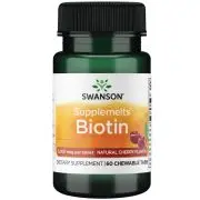 Swanson, Biotine, Natural Cherry Flavor, 5000mcg, 60 comprimés à mâcher