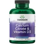 Swanson, citrate de calcium + vitamine D, 250 comprimés