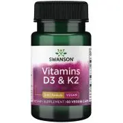 Swanson, Vitamine D3 &amp; K2, 2,000 UI &amp; 75mcg, 60 gélules
