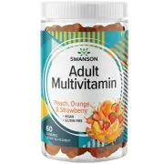Swanson, Adult Multivitamin Gummies - Peach, Orange & Strawberry, 60 oursons en gomme