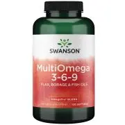 Swanson, Multiomega 3-6-9 Flax, Borage & Fish Oils, 120 capsules molles